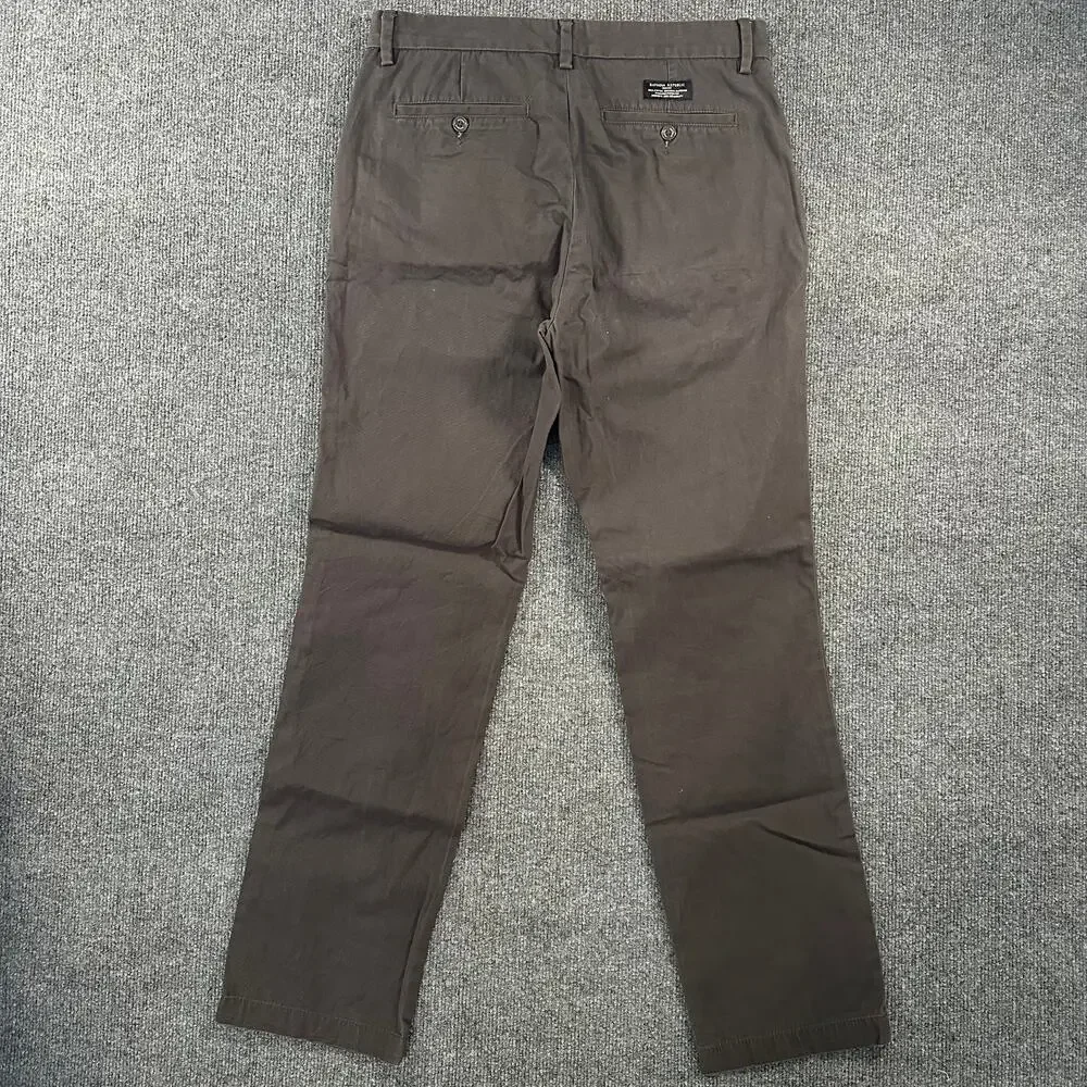 Banana Republic Mens Emerson Chino Pants Muted Tone Brown Preppy Cotton 32x32